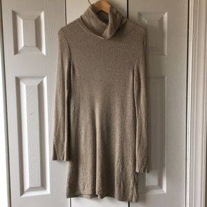 Madewell Taupe Cowl Neck Sweater Dress